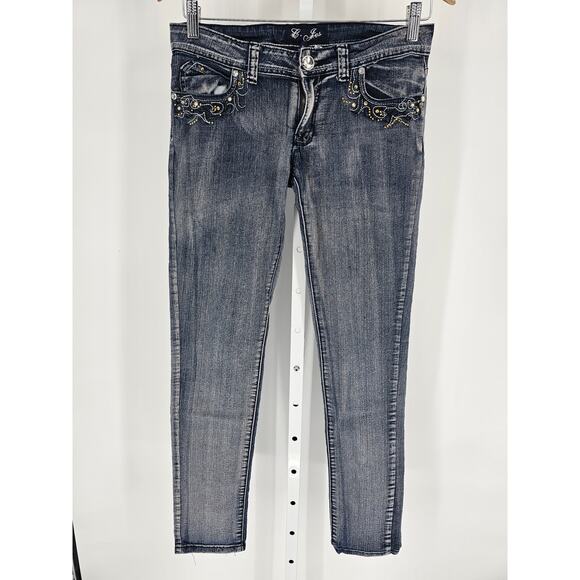 C. Ies Jeans Women's Low Rise Blue Button Closer Design Pockets Jeans Size 9 - Picture 1 of 6